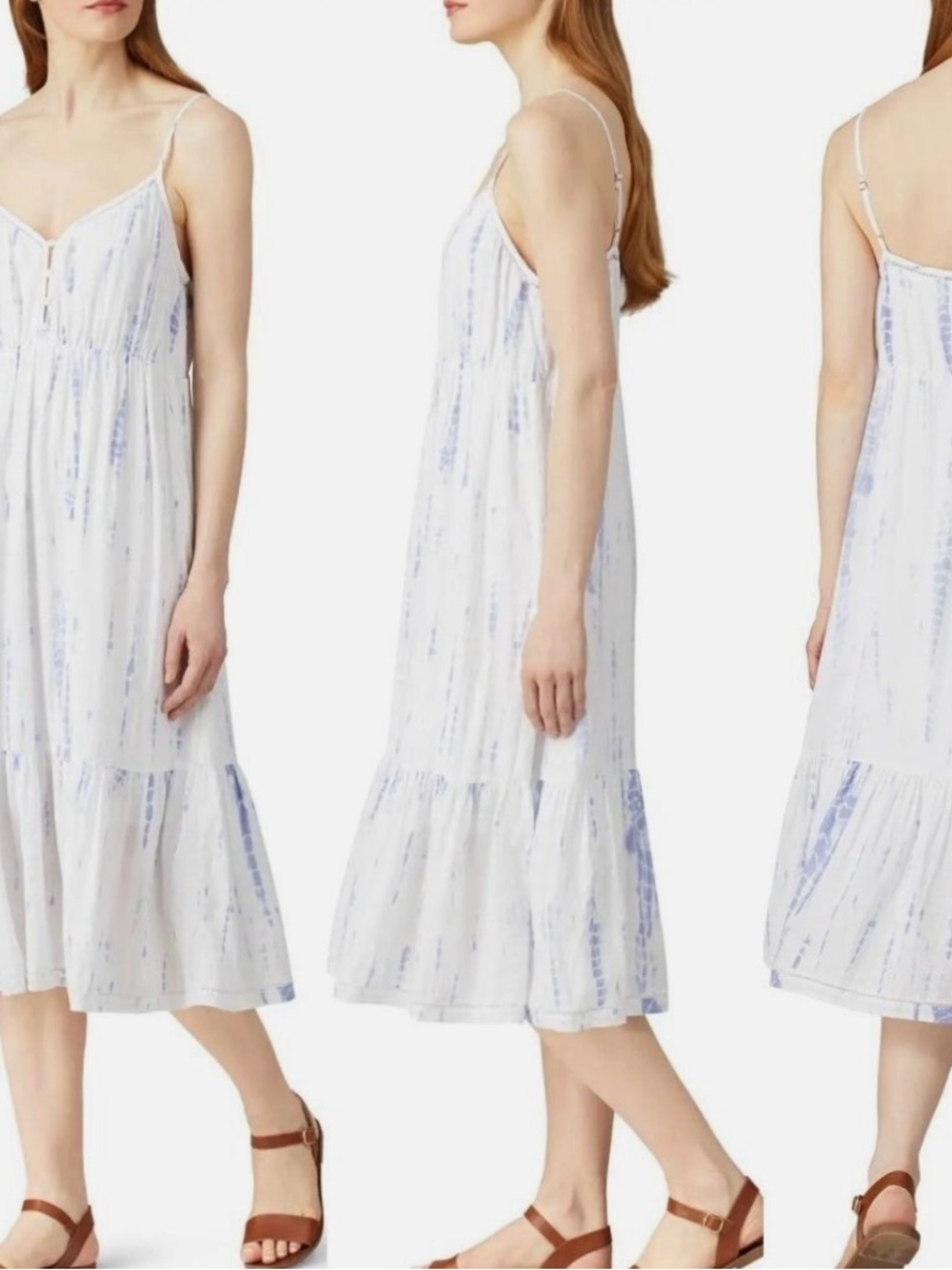 Rails Delilah Cloud Tie-Dye Midi Sundress linen blend size M - Picture 2 of 10